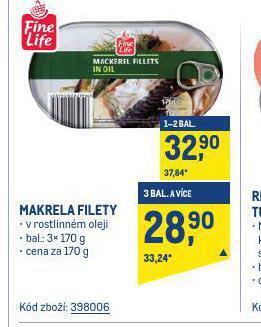 Makro Makrela filety nabídka