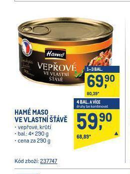 Makro Hamé maso ve vlastní šťávě nabídka