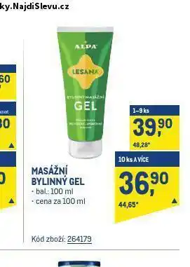 Makro Masážní bylinný gel nabídka