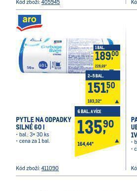 Makro Pytle na odpadky nabídka
