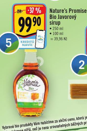 Jip Bio javorový sirup nabídka