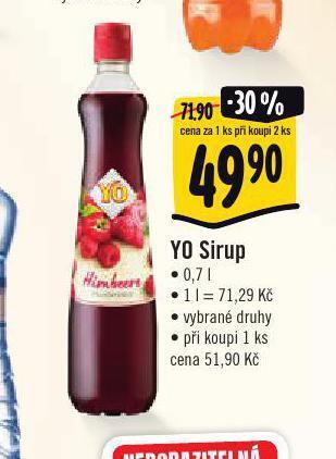 Jip Yo sirup nabídka