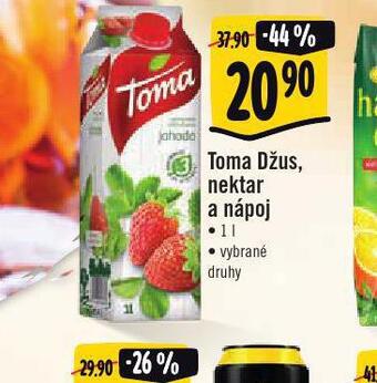 Jip Toma džus, nektar a nápoj nabídka