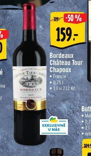 Jip Bordeaux chateau tour chapoux nabídka