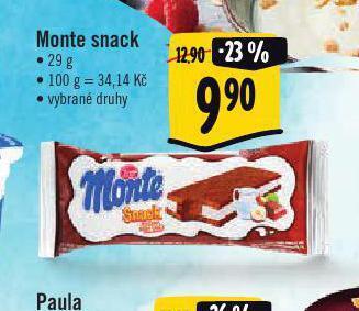 Albert Monte snack nabídka
