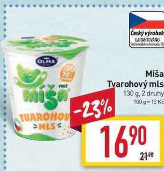 Billa Míša tvarohový mls 130 g nabídka