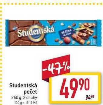 Billa Studentská pečeť 260 g nabídka