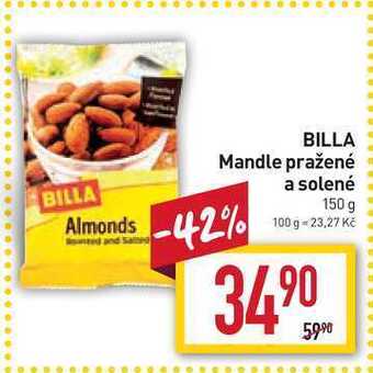 Billa mandle pražené a solené 150 g