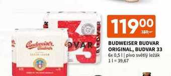 Terno Budweiser budvar original, budvar 33 6x 0,5 l nabídka