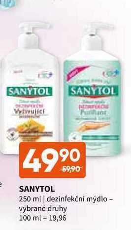 Terno Sanytol 250 ml | dezinfekční mýdlo nabídka