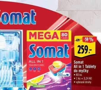 Albert Somat all in 1 tablety do myčky • 80 ks nabídka