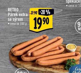 Albert Retro párek extra se sýrem nabídka