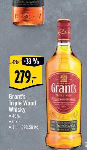 Albert Grant's triple wood whisky 0,7 l nabídka