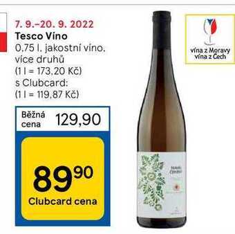Tesco Tesco víno 0.75 1 nabídka