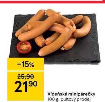 Tesco Vídeňské minipárečky 100 g nabídka