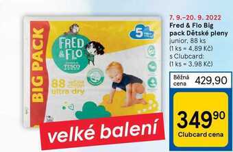 Tesco Fred & flo big pack dětské pleny junior nabídka