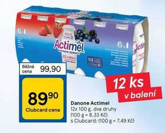 Tesco Danone actimel 12 x 100 g nabídka