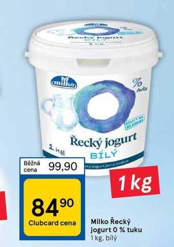 Tesco Milko řecký jogurt 0 % tuku 1 kg nabídka