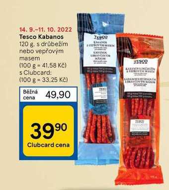Tesco Tesco kabanos 120 g nabídka