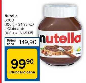 Tesco Nutella 600 g nabídka