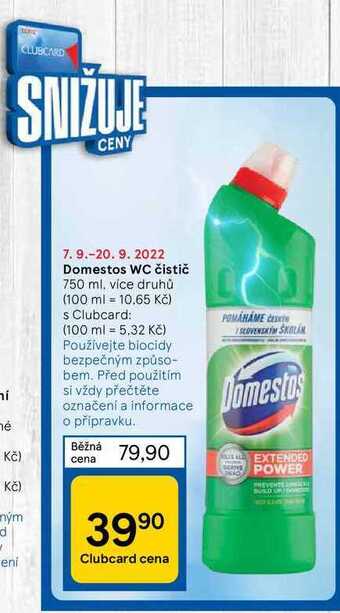 Tesco Domestos wc čistič 750 ml nabídka