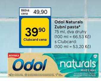 Tesco Odol naturals zubní pasta* 75 ml nabídka