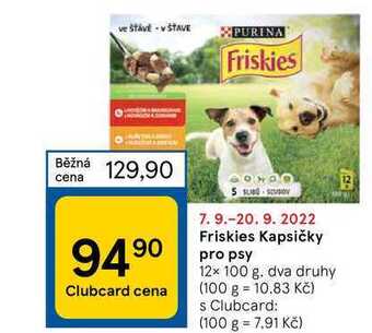 Tesco Friskies kapsičky pro psy 12 x 100 g nabídka
