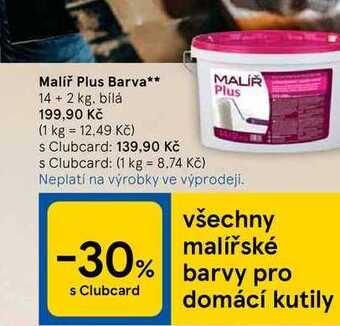 Tesco Malíř plus barva** 14 + 2 kg nabídka