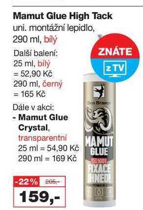 Barvy a laky drogerie Mamut glue high tack uni. montážní lepidlo, 290 ml, bílý nabídka