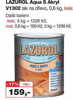 Barvy a laky drogerie Lazurol aqua s akryl v1302 lak na dřevo, 0,6 kg, lesk nabídka