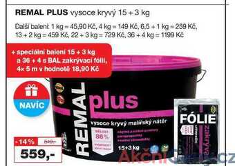 Barvy a laky drogerie Remal plus vysoce kryvý 15+3 kg nabídka