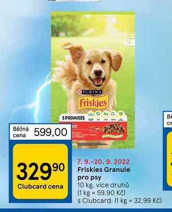 Tesco Friskies granule pro psy 10 kg nabídka