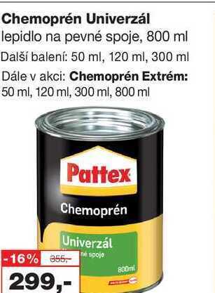 Chemoprén univerzál lepidlo na pevné spoje, 800 ml