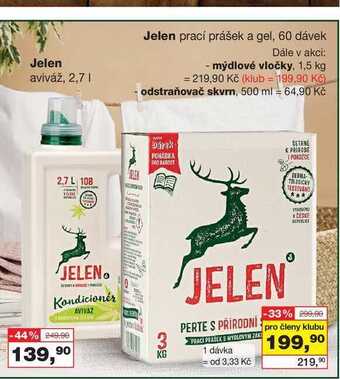 Barvy a laky drogerie Jelen prací prášek a gel 60 dávek nabídka