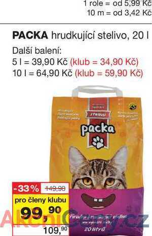 Barvy a laky drogerie Packa hrudkující stelivo, 20l nabídka