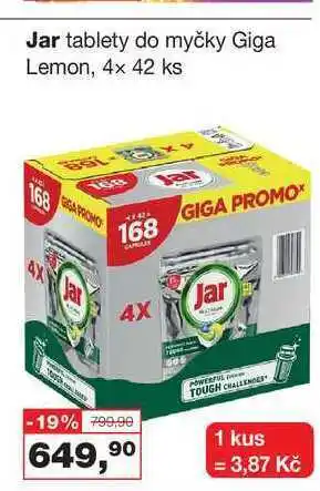 Ráj drogerie Jar tablety do myčky giga lemon, 4x 42 ks nabídka