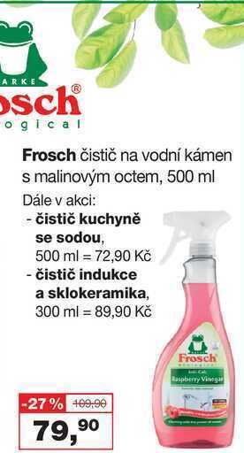 Barvy a laky drogerie Frosch čistič na vodní kámen s malinovým octem, 500 ml nabídka