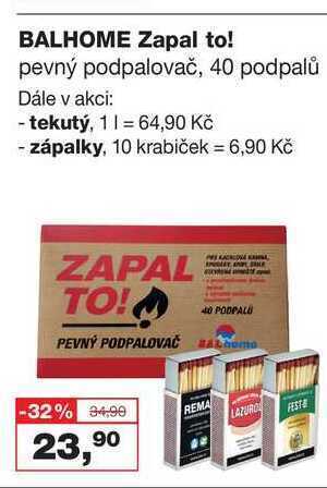 Ráj drogerie Balhome zapal to! pevný podpalovač, 40 podpalů nabídka