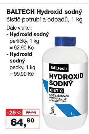 Ráj drogerie Baltech hydroxid sodný čistič potrubí a odpadů, 1 kg nabídka