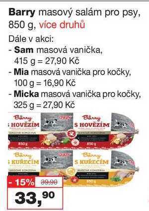 Ráj drogerie Barry masový salám pro psy, 850 g nabídka