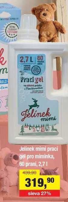Šlak Jelinek mimi prací gel pro miminka, 60 prani, 2,7l nabídka