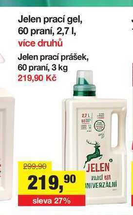 Jelen prací gel, 60 praní, 2,7 l