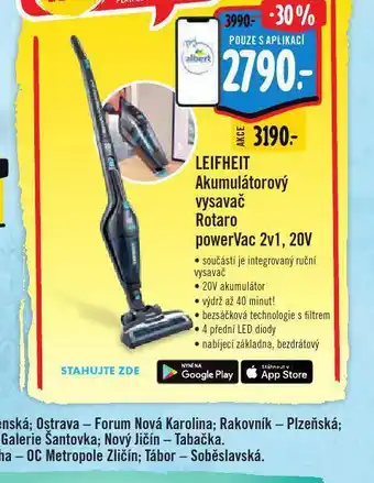 Albert Leifheit akumulátorový vysaravč rotaro powervac 2v1 nabídka