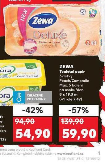 Kaufland Zewa deluxe toaletní papír nabídka