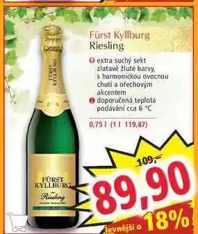Norma Fürst kyllburg riesling extra suchý sekt, 0,75l nabídka