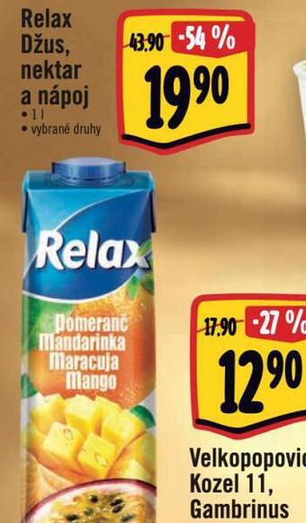Jip Relax džus, nektar a nápoj nabídka