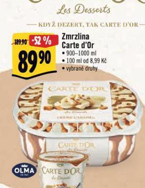 Jip Zmrzlina carte d'or nabídka