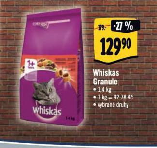 Jip Whiskas granule pro kočky nabídka