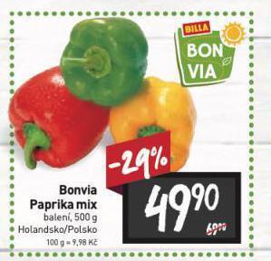 Billa Paprika nabídka