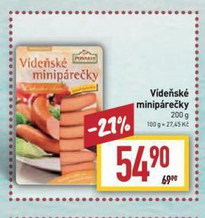 Billa Vídeňské minipárečky nabídka